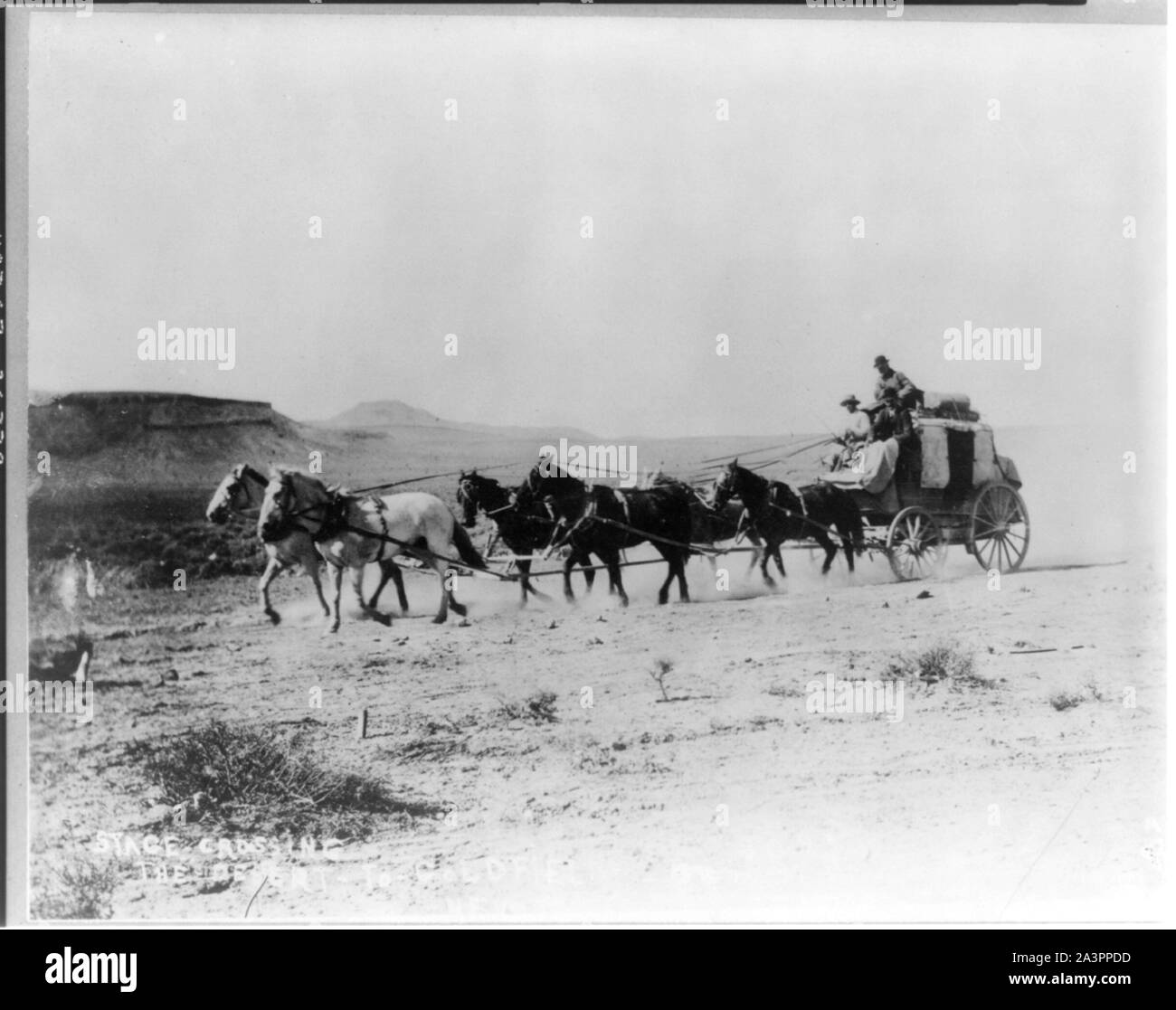 Stage Coach Durchquerung der Wüste in Goldfield, Nevada. Okt. 1, 1906 Stockfoto