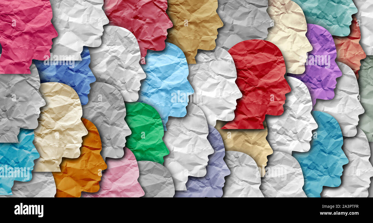 Schizophrenie psychiatrische Krankheit und psychische Störung als Psychiatrie und Psychologie Konzept der abnormen Persönlichkeit, Verhalten und Stimmung. Stockfoto