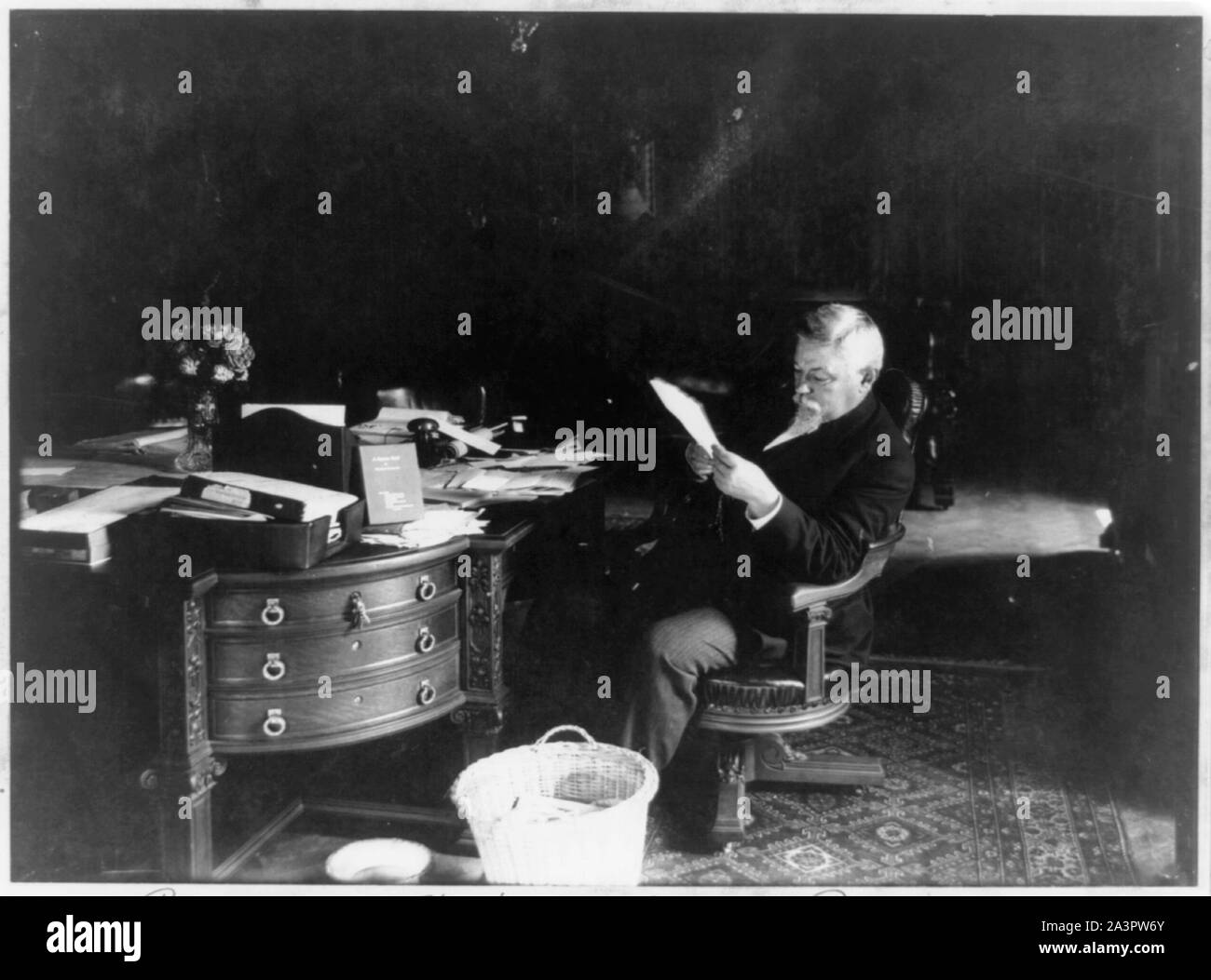 State Capitol, Harrisburg, Pennsylvania: Gouverneur Pennypacker lesen in seinem privaten Büro Stockfoto