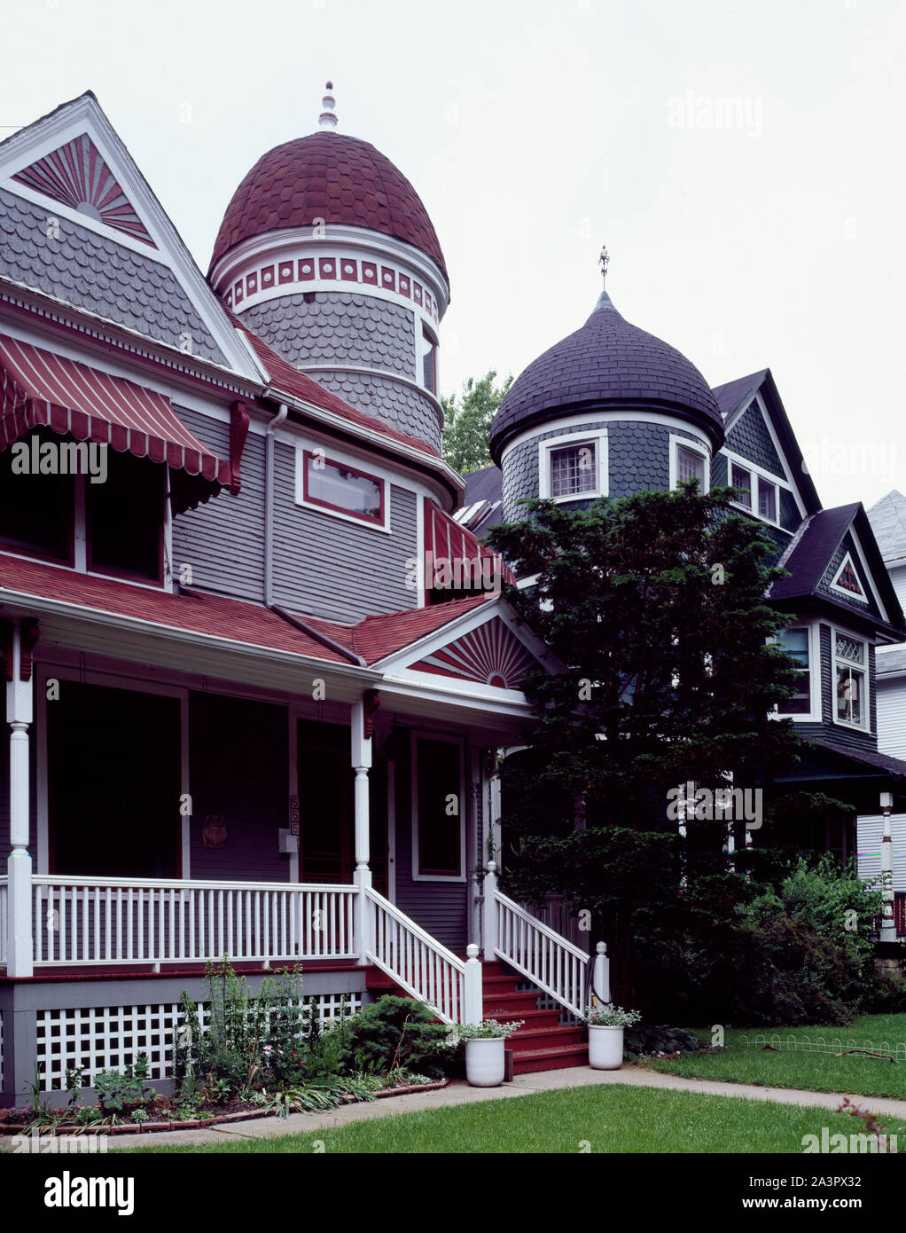 Herrenhäuser von Hyde Park, Chicago, Illinois, entwickelt neben der Ausstellung der Chicago Welt von 1893 Stockfoto