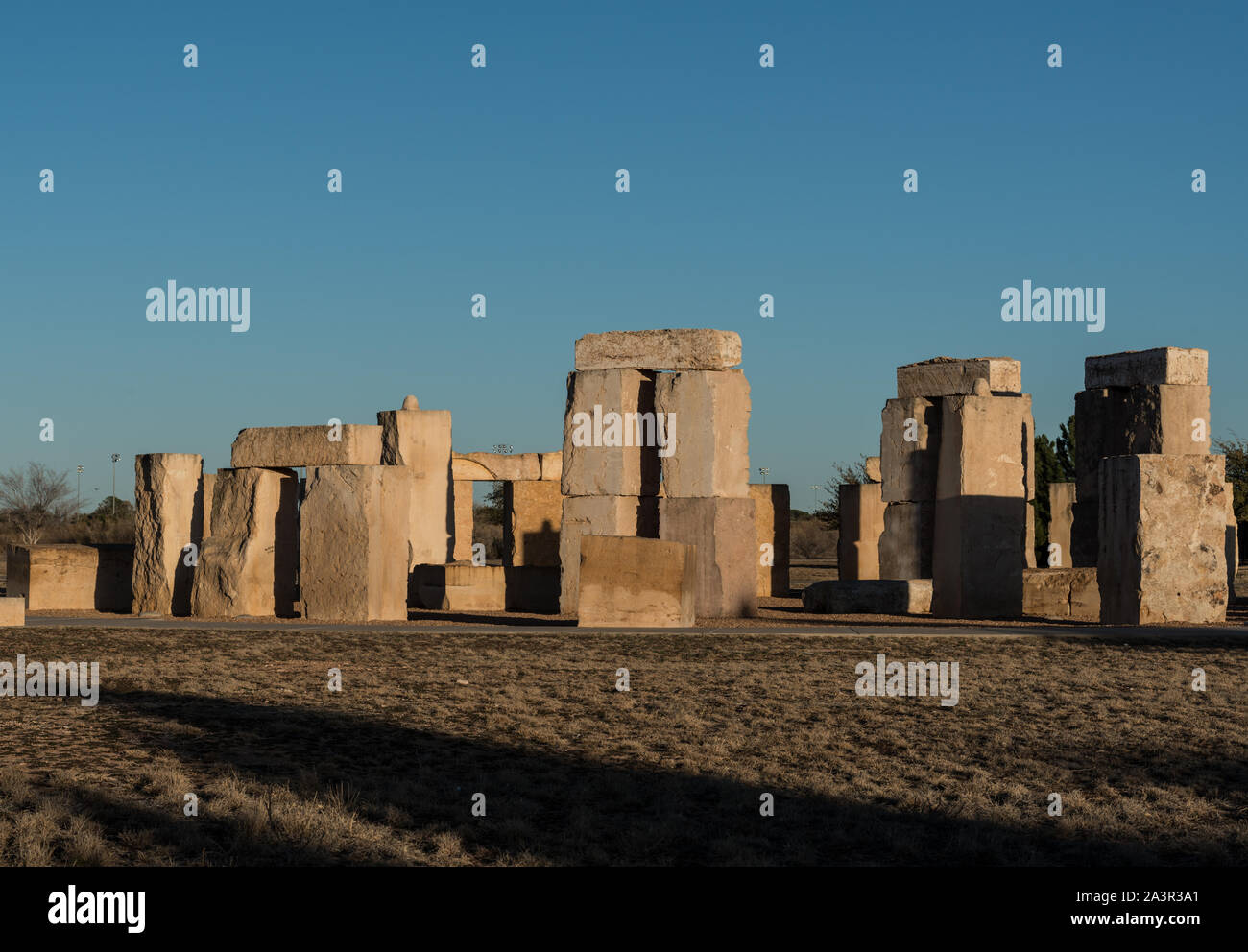 Stonehenge Replik auf dem Campus der Universität von Texas des Permian Basin, Odessa, Texas Stockfoto