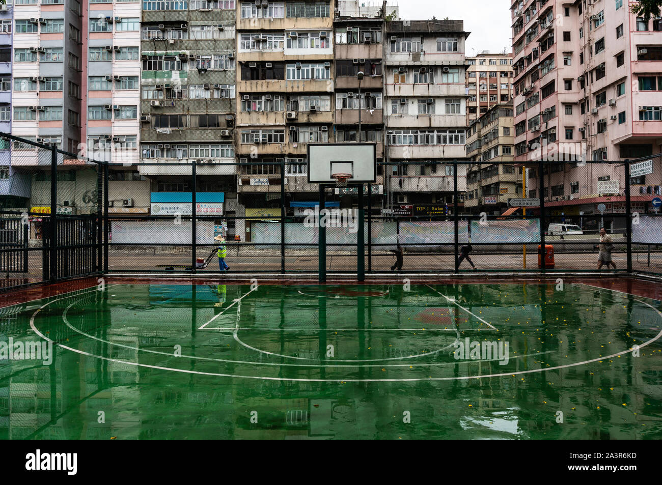 Slumgebiet von Hong Kong, Sham Shui Po Nachbarschaft in Hongkong Stockfoto