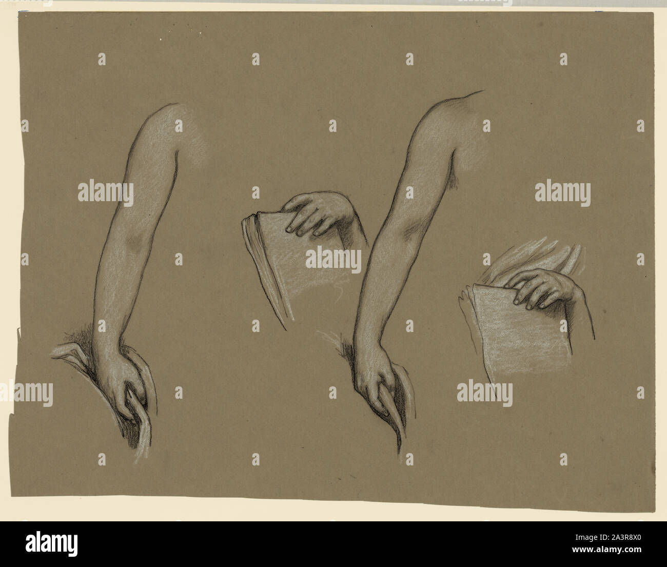 Studie der Abbildung holding Tuch und Buch Stockfoto