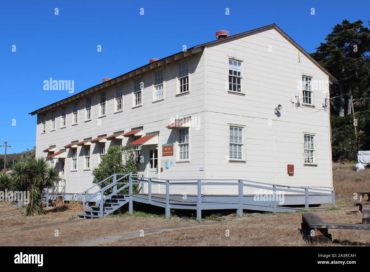 Nach dem Zweiten Weltkrieg Sitz, Fort Cronkhite, Marin Headlands, Kalifornien Stockfoto