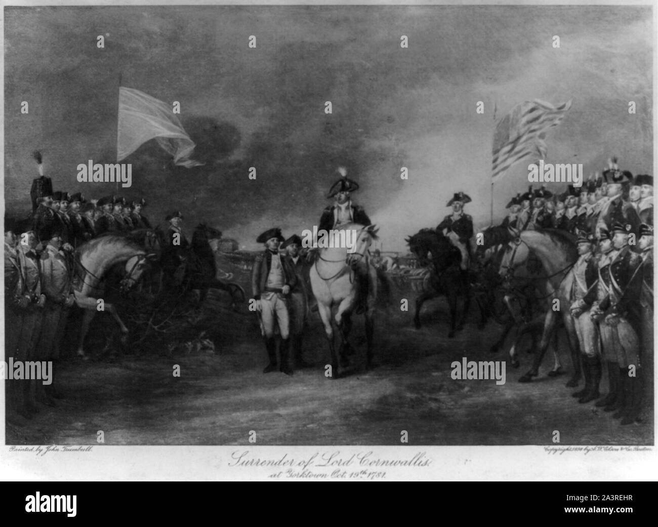 Die Kapitulation von Lord Cornwallis bei Yorktown, Oktober 19th, 1781 Stockfoto