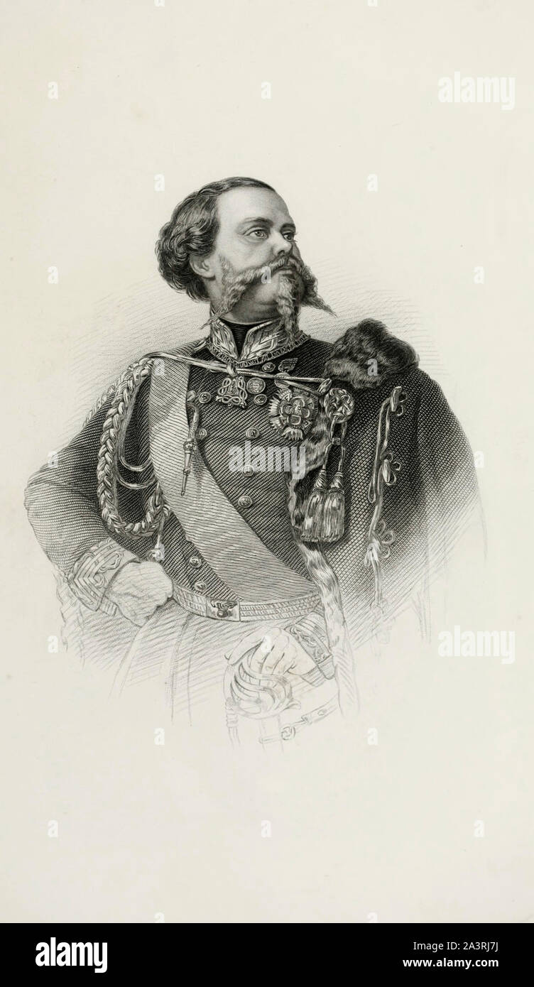 Victor Emmanuel II (Vittorio Emanuele II; 1820-1878) war König von Sardinien von 1849 bis 1861, als er den Titel König von Italien und becam Stockfoto