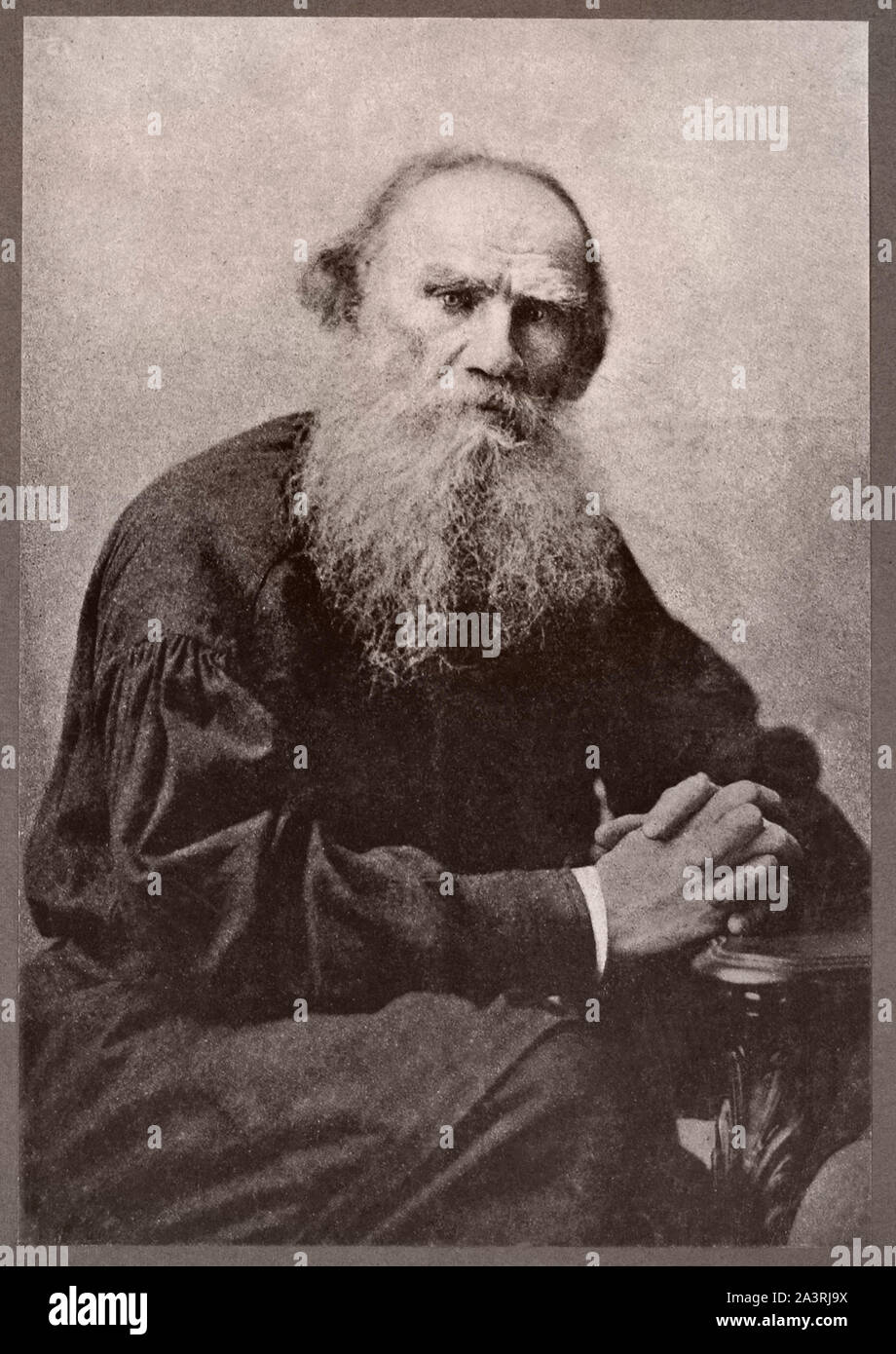Graf Leo Tolstoi (1828 - 1910) war ein russischer Schriftsteller, der als einer der grössten Autoren aller Zeiten angesehen wird. Er erhielt mehrere Nominierungen für Stockfoto