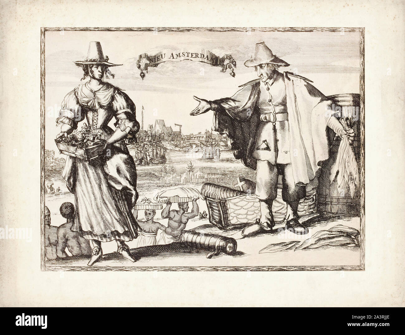 Neue Amsterdam war ein aus dem 17. Jahrhundert holländische Siedlung gegründet an der südlichen Spitze der Insel Manhattan, die als Sitz der kolonialen governme serviert. Stockfoto