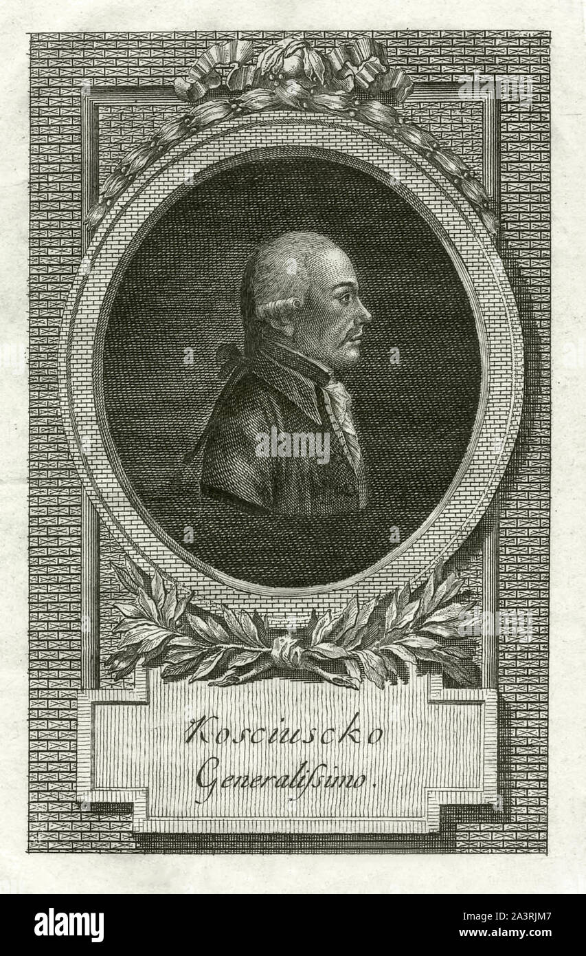 Andrzej Tadeusz Kosciuszko Bonawentura (Andrew Thaddeus Bonaventura Kosciuszko; 1746 - 1817) war ein polnisch-militärischen Ingenieurs, Staatsmann, und Stockfoto