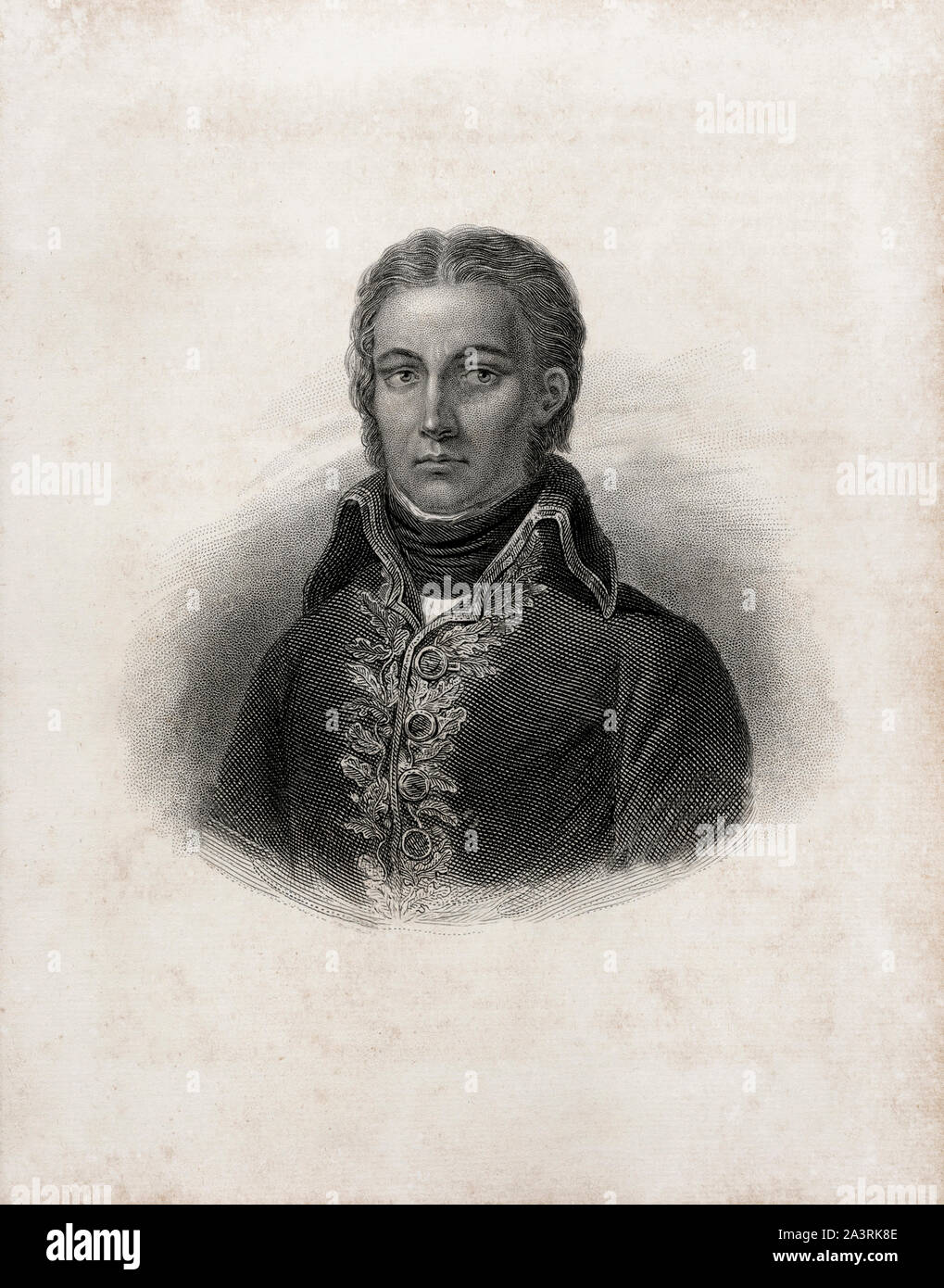 Marie Jean Victor Moreau (1763 - 1813) war ein französischer General, der sich Napoleon Bonaparte die Macht geholfen, aber wurde später ein Rivale und wurde in die U verbannt Stockfoto