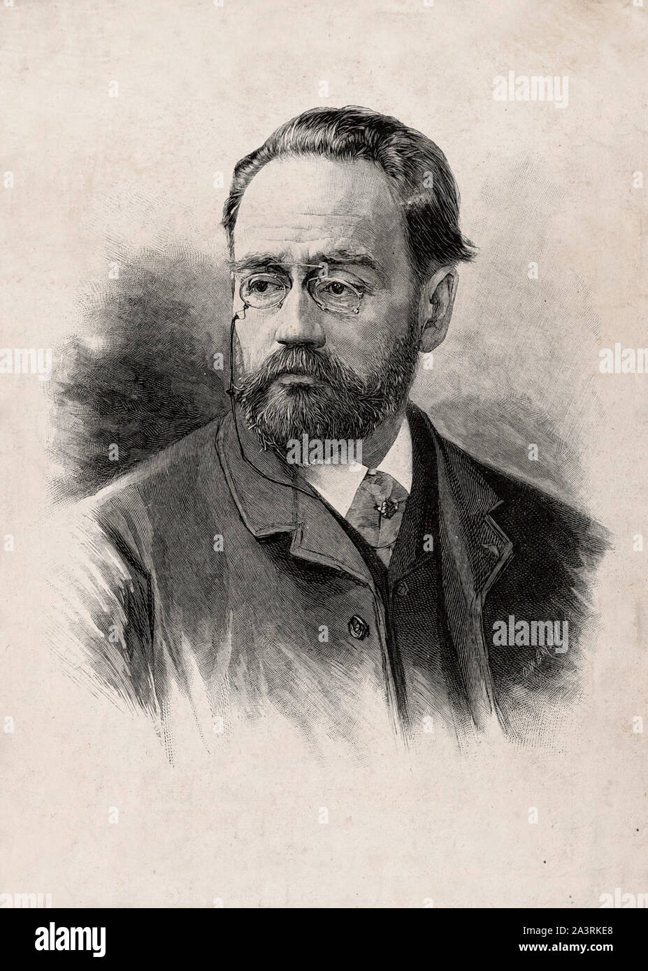 Emile Zola Edouard Charles Antoine (1840 - 1902) war ein französischer Schriftsteller, Publizist und Politiker. Einer der bedeutendsten Vertreter des Realismus Stockfoto
