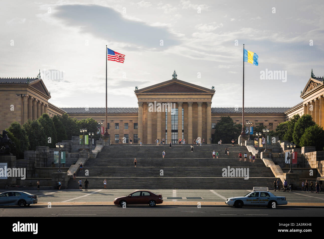 Philadelphia Museum der Kunst, Ansicht der neoklassischen Eingang zum Philadelphia Museum der Kunst im Osten Fairmount Park, Philadelphia, PA, USA Stockfoto