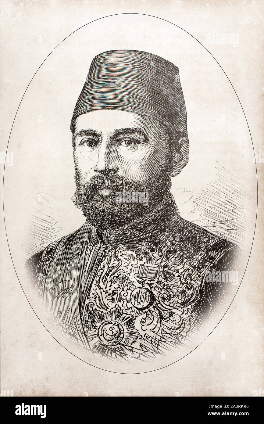 Ahmed Muhtar Pascha (1839 - 1919) ein osmanischer Feldmarschall und Großwesir. Stockfoto