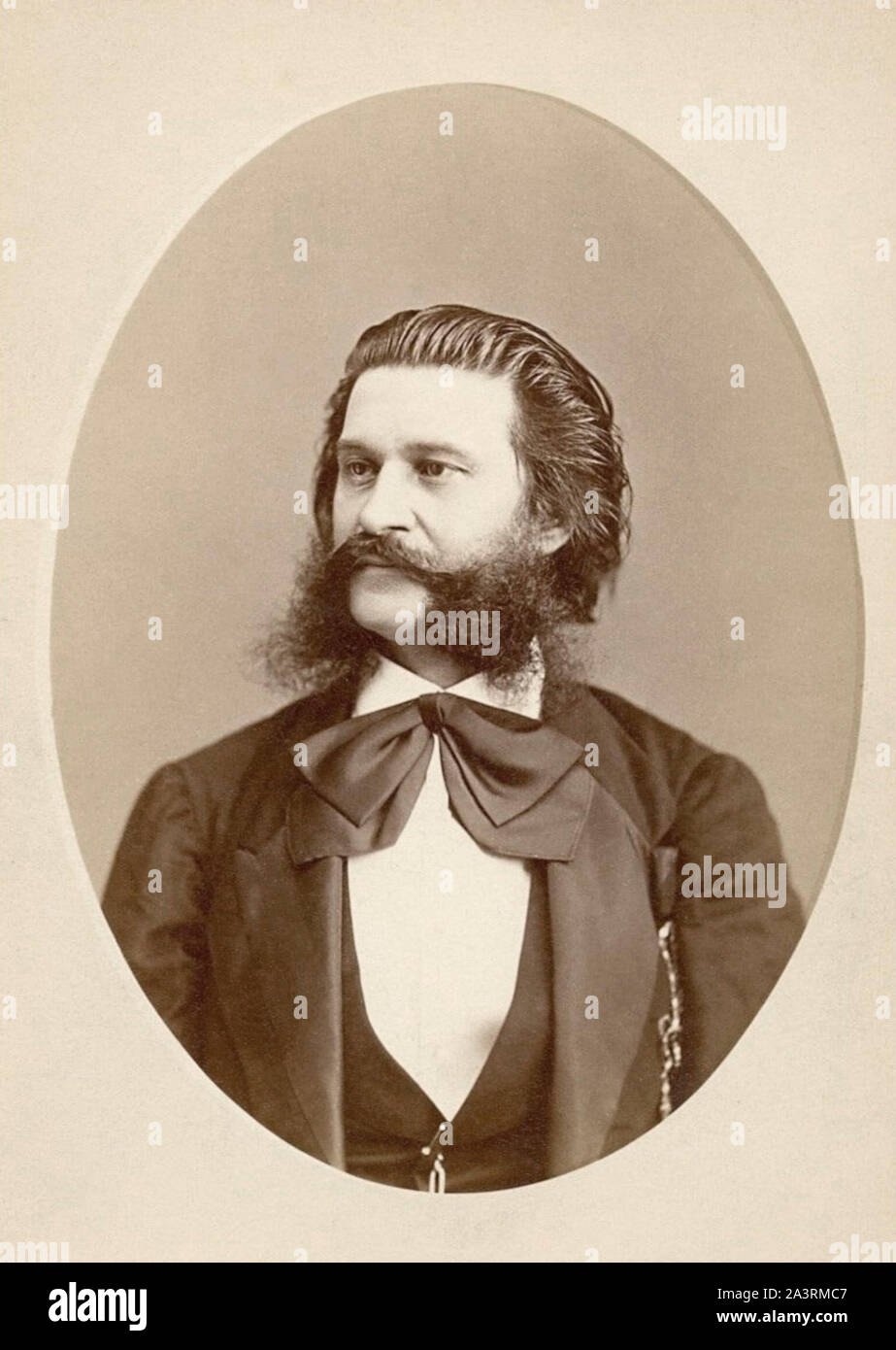 Johann Strauss II (1825-1899), auch als Johann Strauss jr., der Jüngere, der Sohn, der Sohn von Johann Strauss I, war ein österreichischer Komponist von Licht mu bekannt Stockfoto
