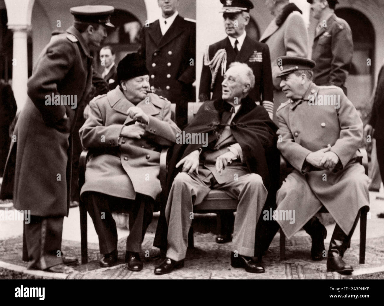 Die Konferenz von Jalta, auch bekannt als der Krim Konferenz- und code-named der Argonaut Konferenz (1945) der Nachkriegszeit Reorganisation der Keim zu diskutieren Stockfoto