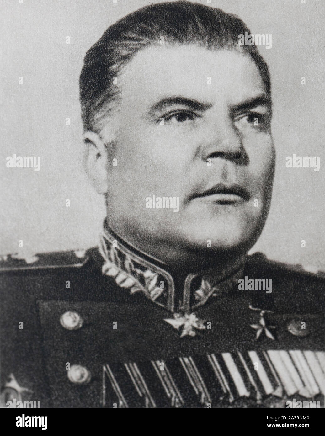 Rodion Jakowlewitsch Malinovsky (1898-1967) war ein sowjetischer Militärbefehlshaber im Zweiten Weltkrieg, Marschall der Sowjetunion, und Verteidigungsminister der Stockfoto