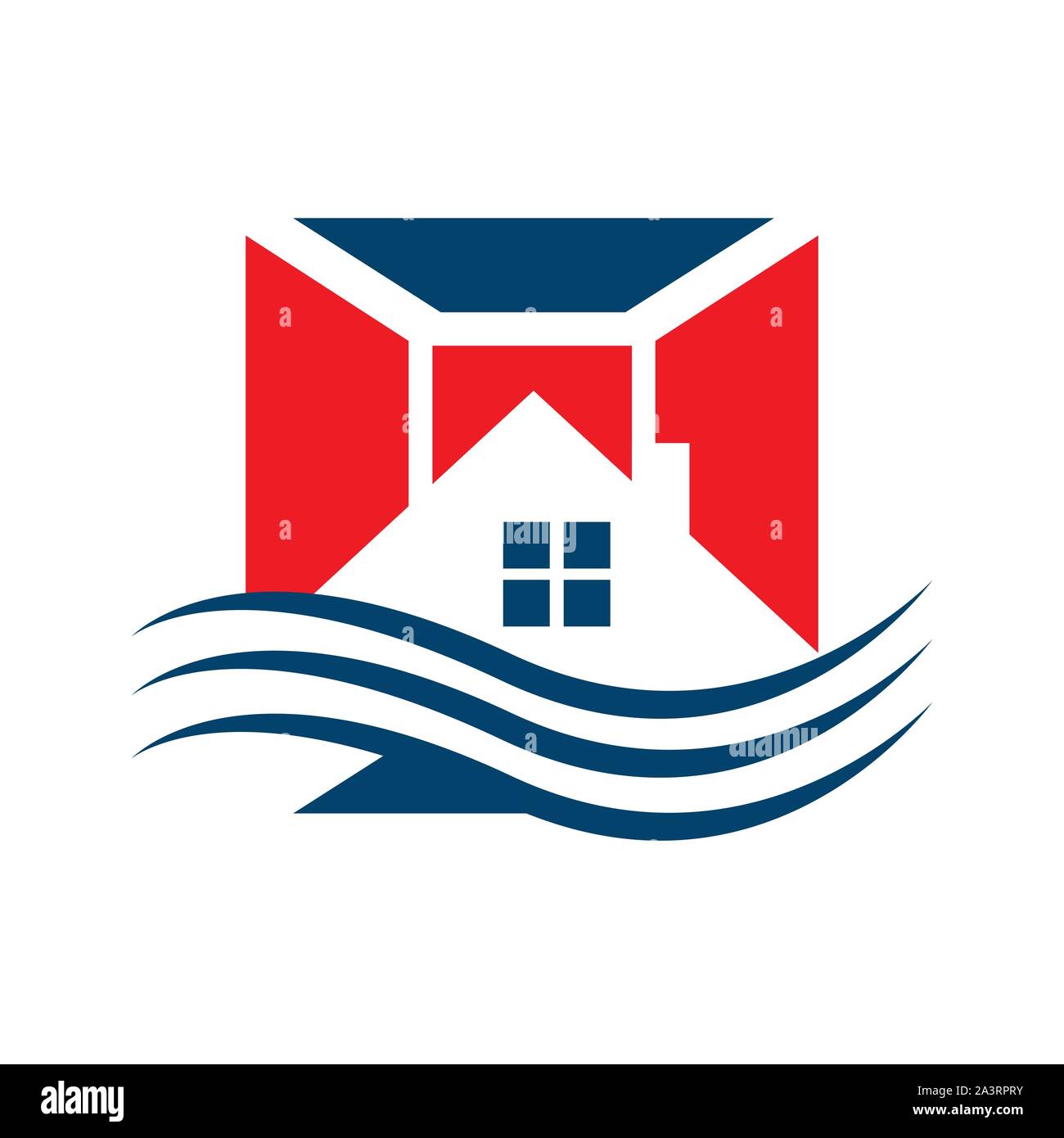 Home Restaurierung Logo Design nach der Katastrophe Reparatur Instandhaltung renovierung Symbol Stock Vektor
