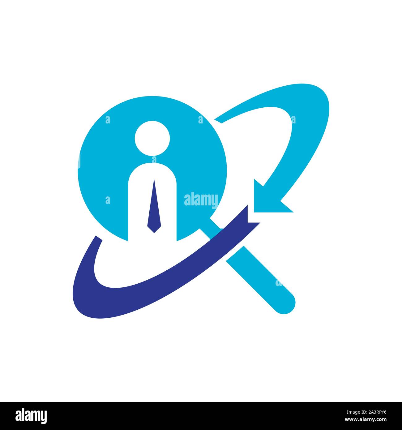 Job Suche Logo ein Geschäftsmann mit Riegel eine Lupe für Arbeitsuchende Unternehmen Stock Vektor