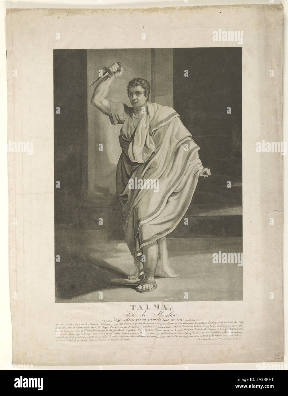 Talma, rôle de Manlius Stockfoto