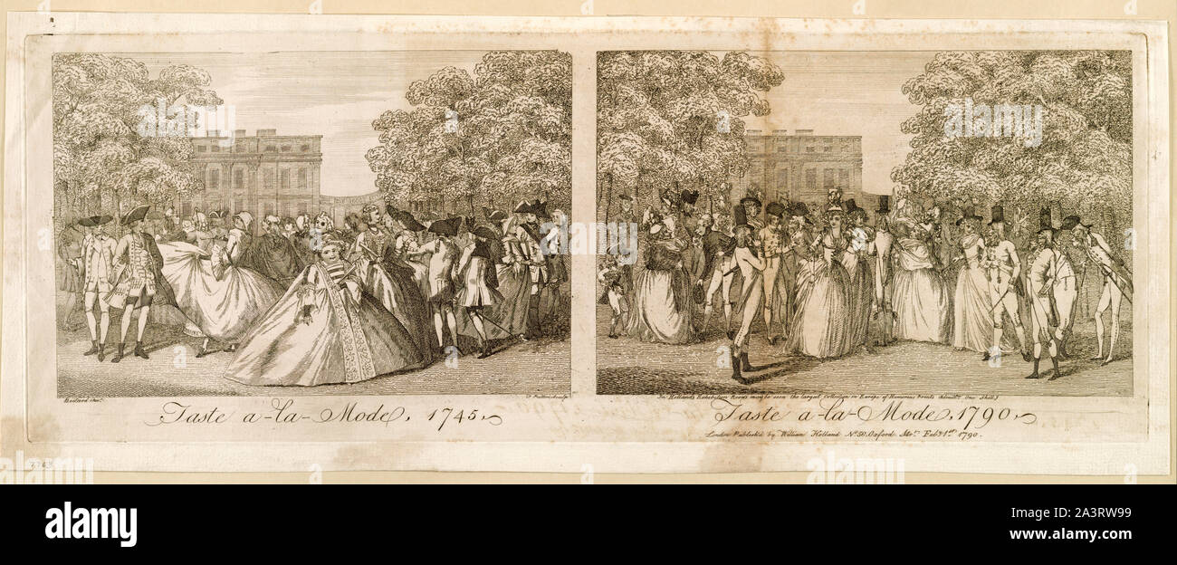 Geschmack a-la-mode, 1745 Geschmack a-la-mode, 1790 Stockfoto