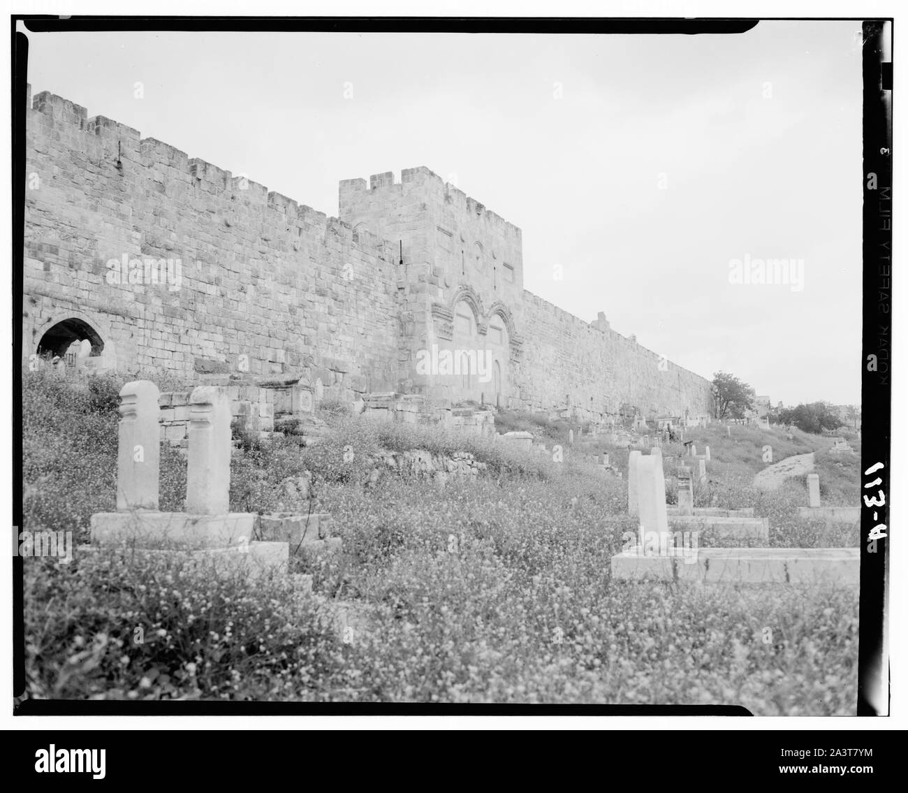 Tempel, Moschee von Omar [d.h., Felsendom] usw. Die Golden Gate aus dem Westen Stockfoto