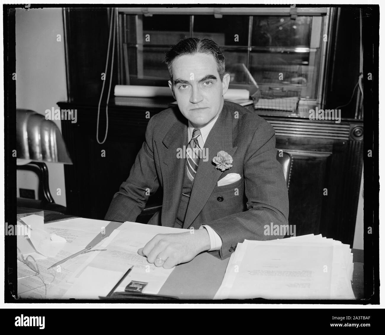 Tennessee Solon. Washington, D.C., den 1. April. Eine neue informelle Bild von Rep. Joseph W. Byrns, Jr. Demokrat von Tennessee. Er ist der Sohn des späten Sprecher des Hauses. 4-1-39 Stockfoto