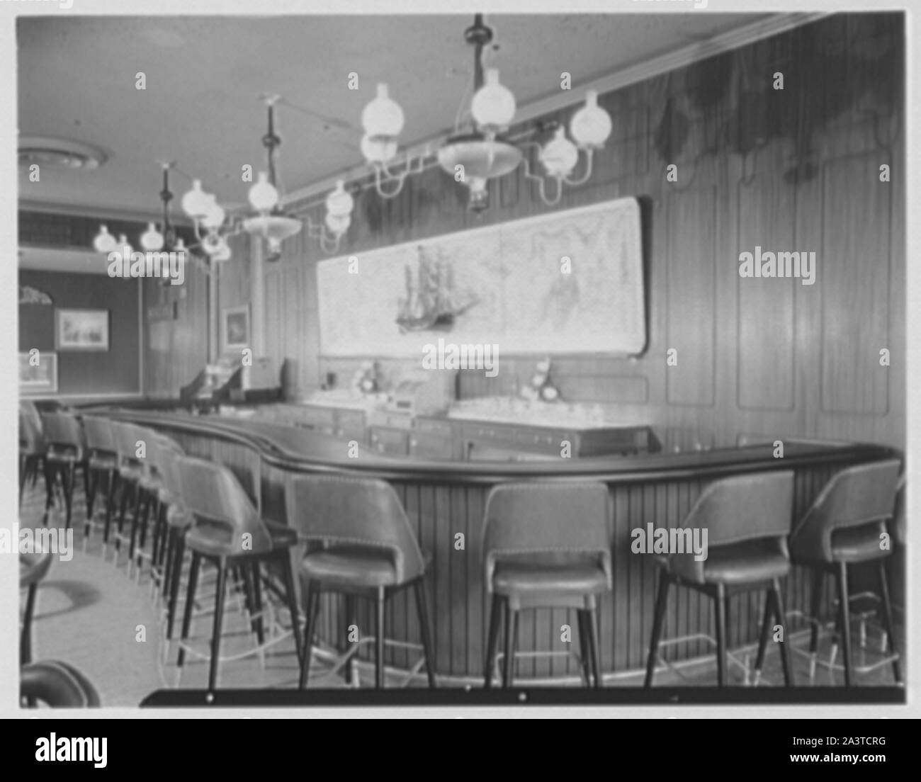 Restaurant mit Terrasse, Fred Harvey Corp., Hauptstadt Ct., Milwaukee, Wisconsin. Stockfoto