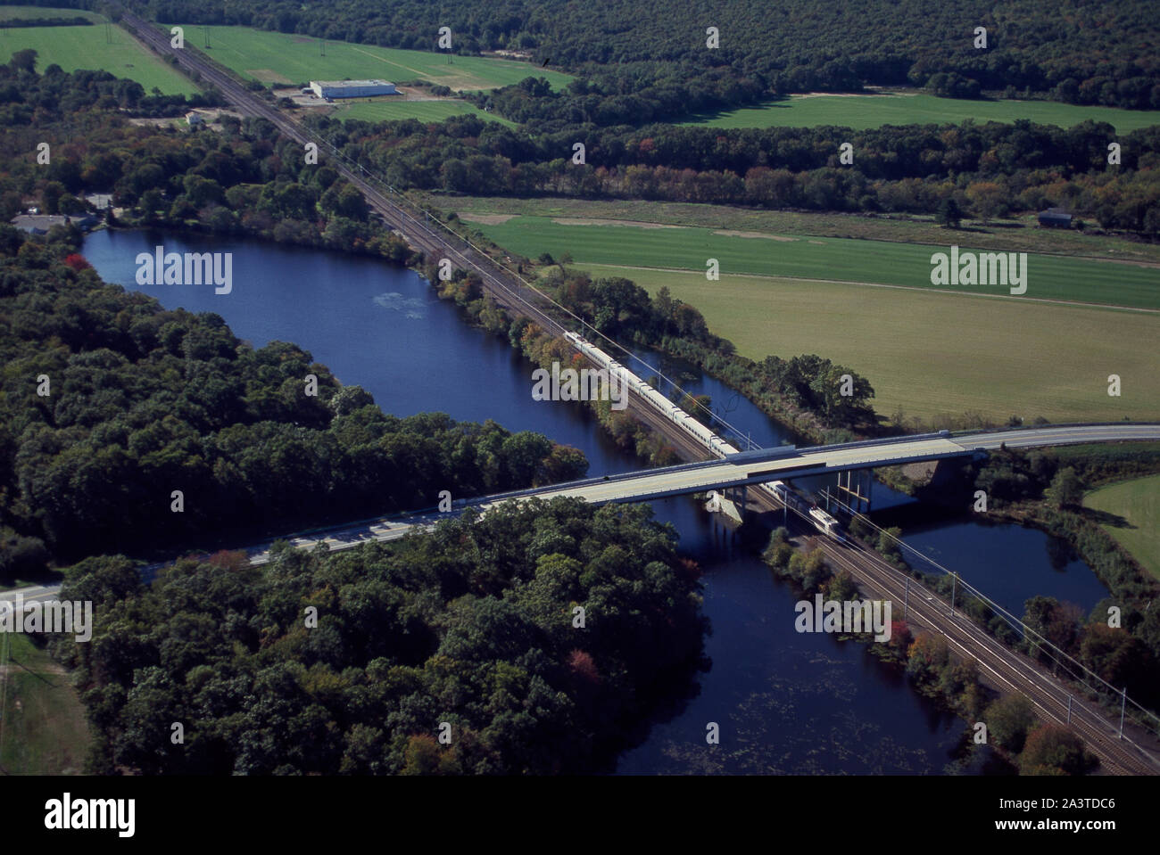 Testlauf der high-speed Amtrak Acela train in New England vor der Inbetriebnahme Stockfoto