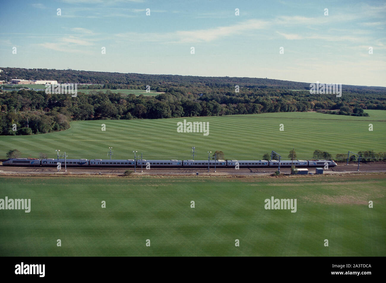 Testlauf der high-speed Amtrak Acela train in New England vor der Inbetriebnahme Stockfoto