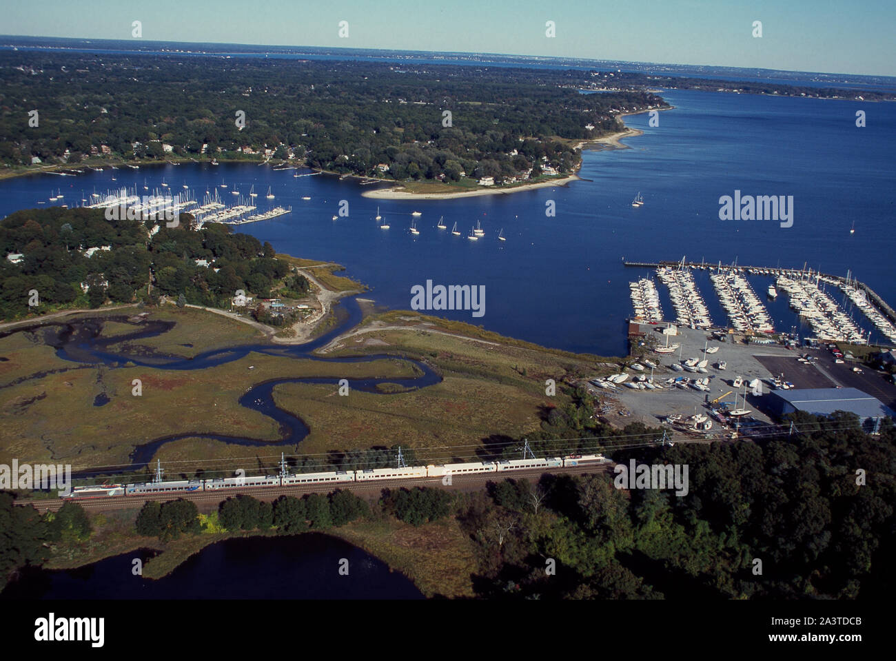 Testlauf der high-speed Amtrak Acela train in New England vor der Inbetriebnahme Stockfoto