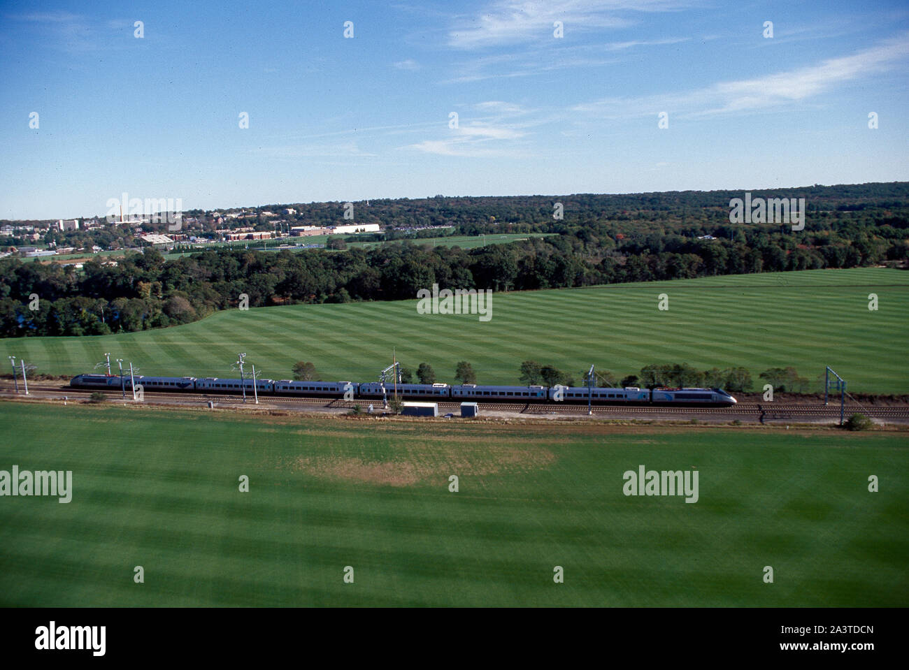 Testlauf der high-speed Amtrak Acela train in New England vor der Inbetriebnahme Stockfoto