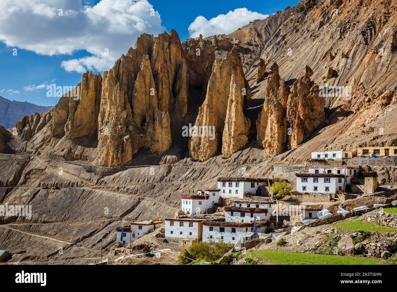 Dhankar Dorf, Spiti Valley, Himachal Pradesh, Indien Stockfoto