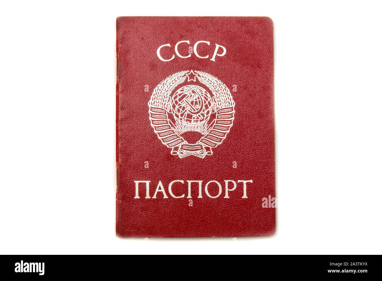 Sowjetunion Pass auf weißem Hintergrund Stockfoto