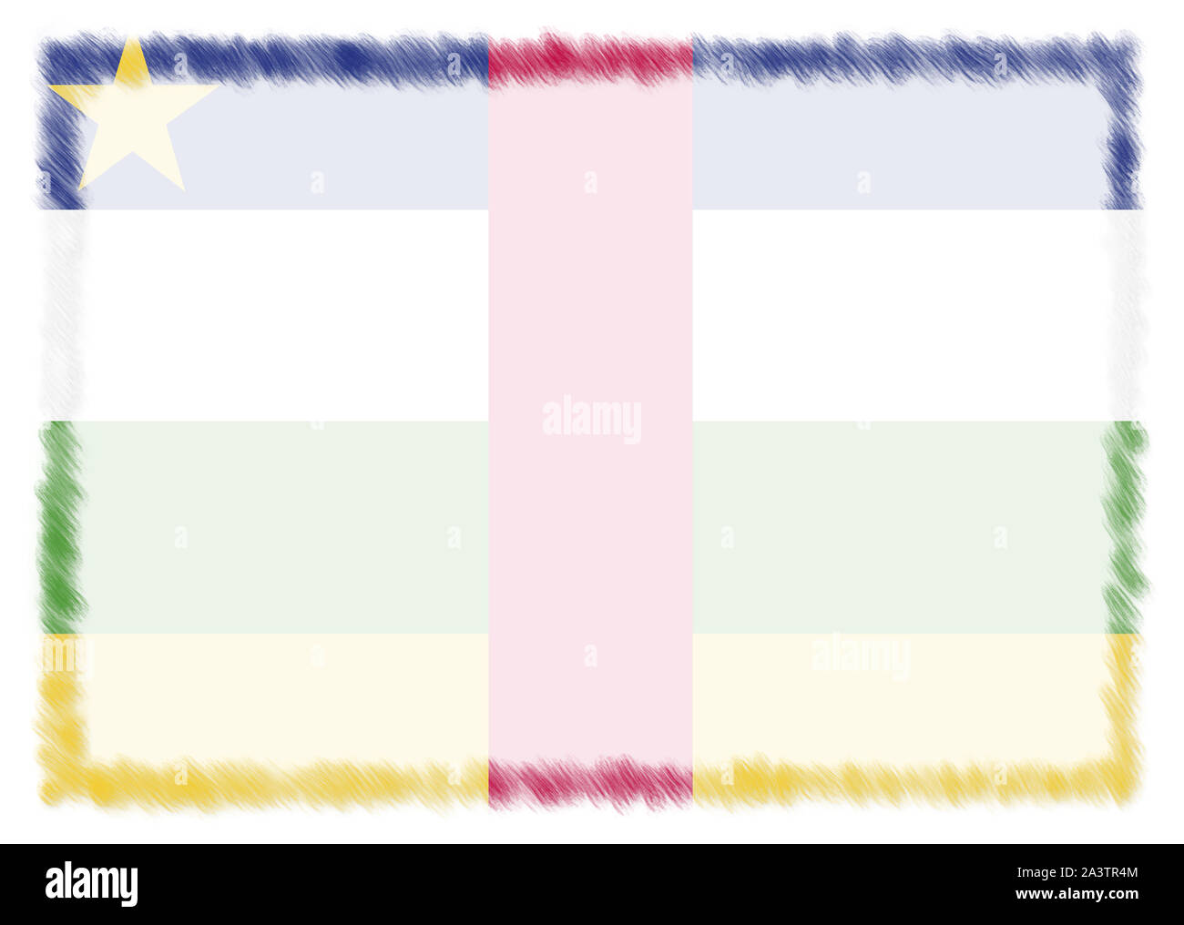 Grenzen mit der Zentralafrikanischen Republik Nationalflagge. Pinselstrich. Vorlage Elemente für Ihr Zertifikat und Diplom. Horizontale orientatio Stockfoto