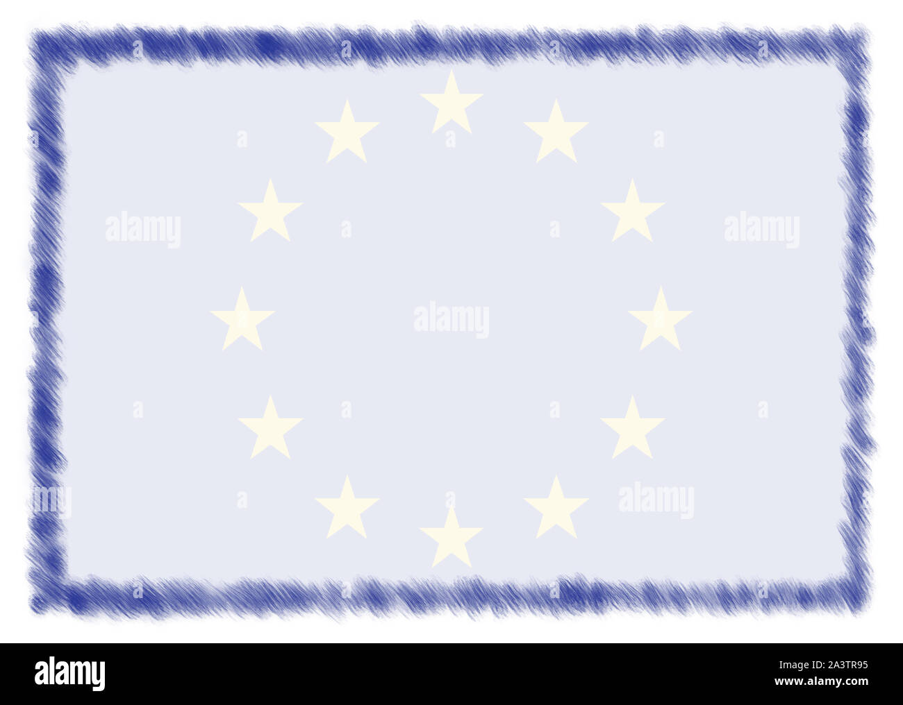 Grenze mit der Europäischen Union nationale Flagge. Pinselstrich. Vorlage Elemente für Ihr Zertifikat und Diplom. Horizontale Ausrichtung. Stockfoto