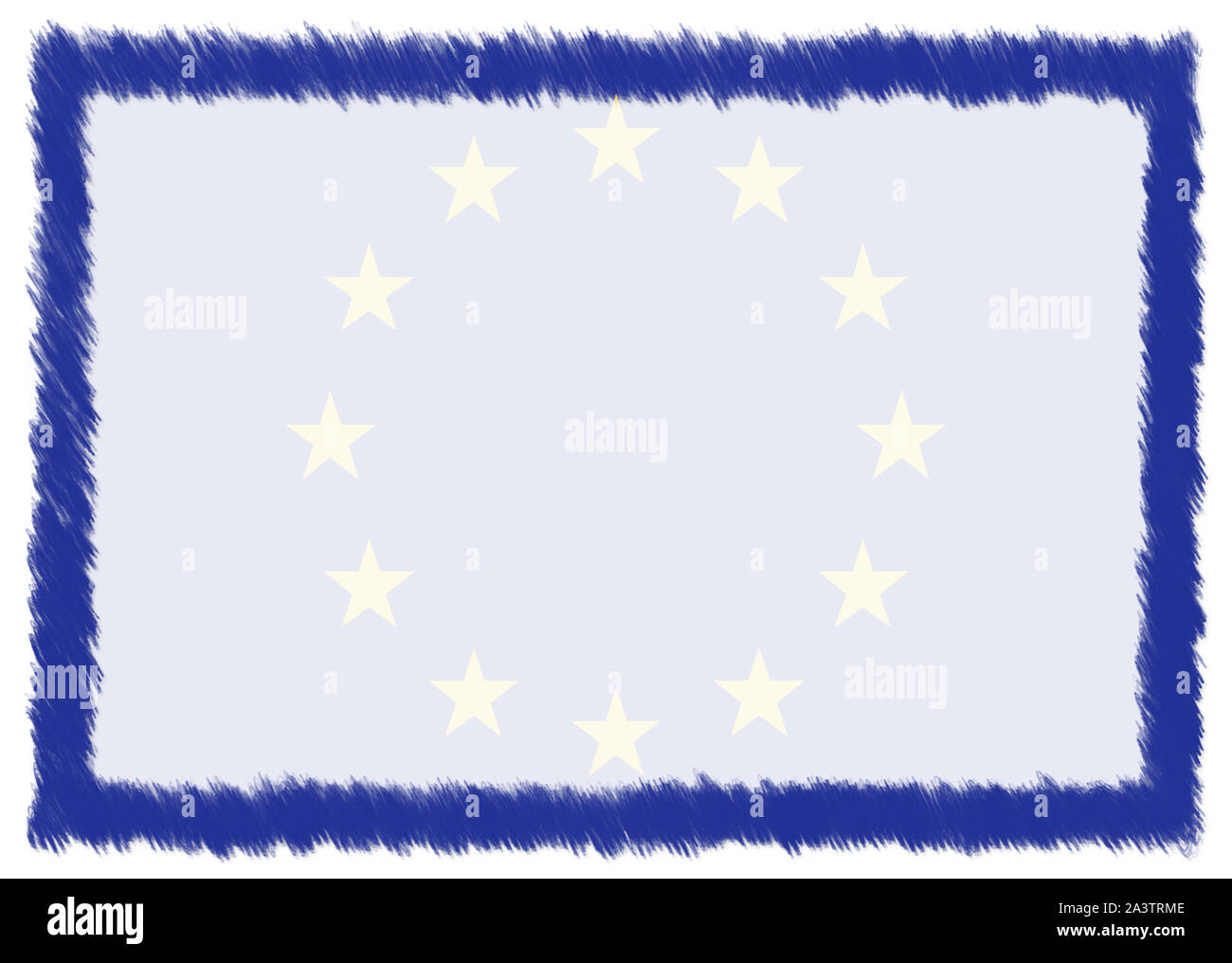 Grenze mit der Europäischen Union nationale Flagge. Pinselstrich. Vorlage Elemente für Ihr Zertifikat und Diplom. Horizontale Ausrichtung. Stockfoto