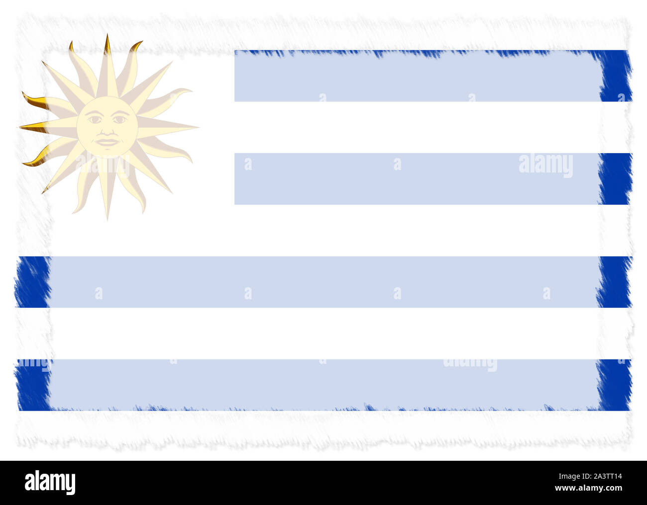Grenze mit Uruguay Flagge. Pinselstrich. Vorlage Elemente für Ihr Zertifikat und Diplom. Horizontale Ausrichtung. Stockfoto