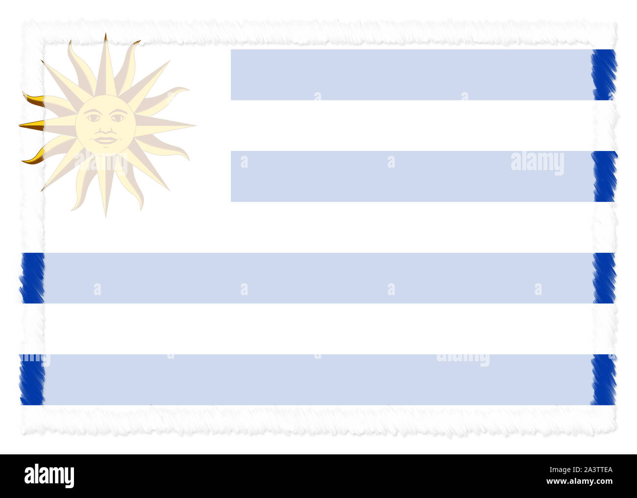 Grenze mit Uruguay Flagge. Pinselstrich. Vorlage Elemente für Ihr Zertifikat und Diplom. Horizontale Ausrichtung. Stockfoto