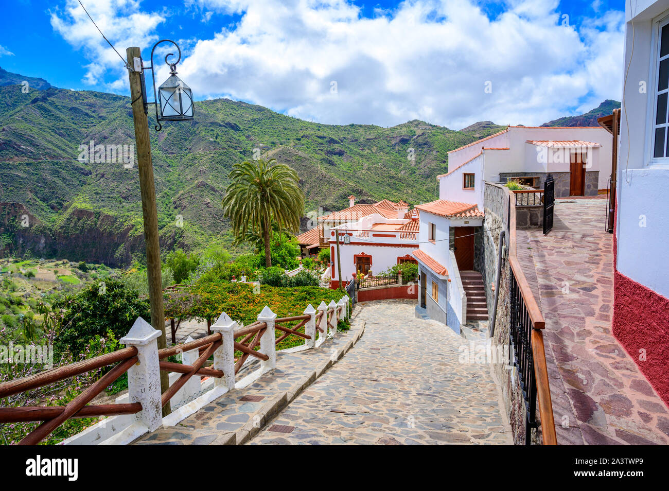 Tejeda - Dorf in der Bergwelt auf Gran Canaria - Kanarische Insel von Spanien Stockfoto