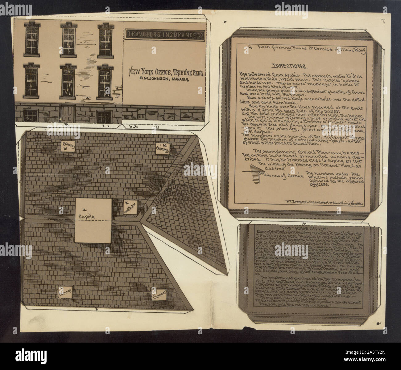 Das home office/RT Sperry, Designer von werbeartikelbereich. Stockfoto