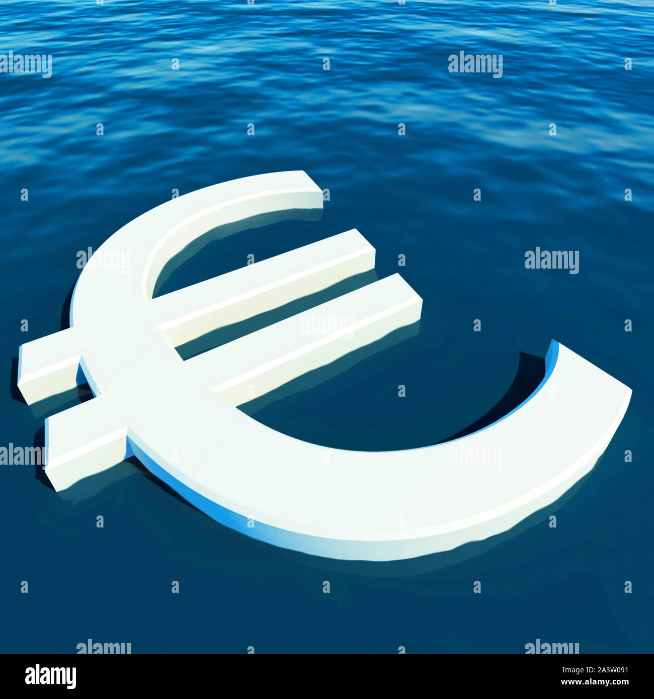 Euro zeichen Konzept Symbol bedeutet, dass viele Fonds oder Einsparungen. Reich mit Bargeld in Euro - 3D-Darstellung Stockfoto