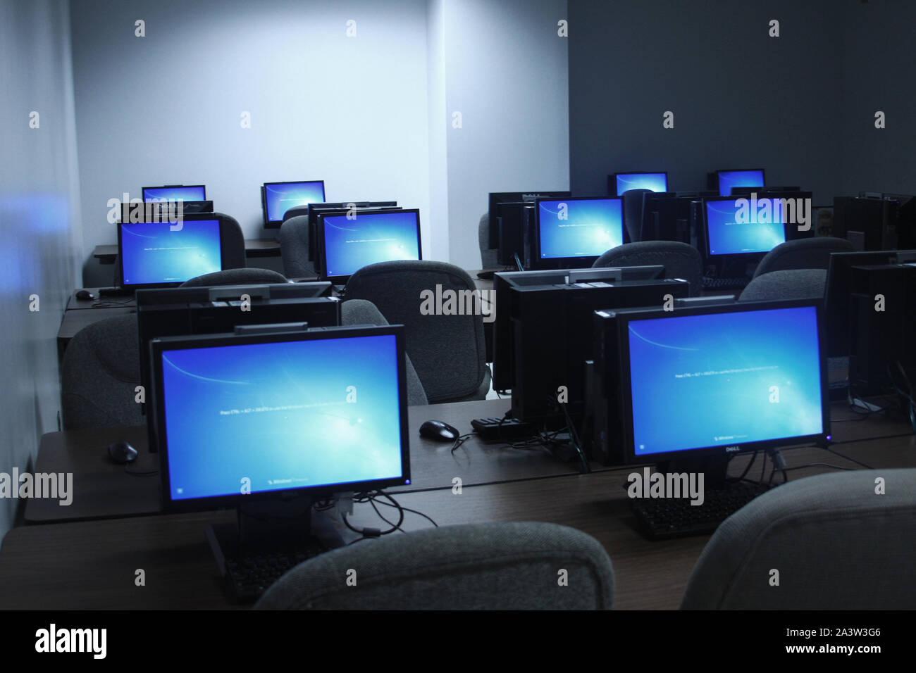 Computer im Klassenzimmer an Liberty University in Lynchburg, VA, USA Stockfoto