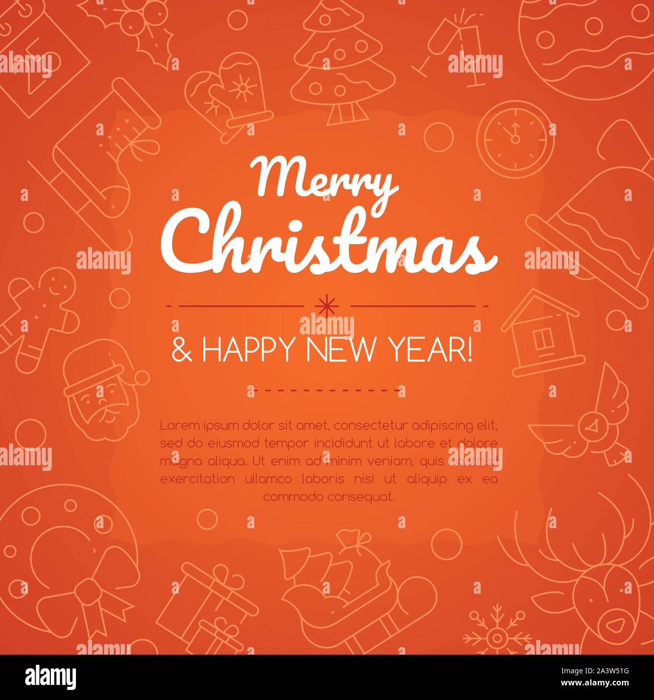 Frohe Weihnachten und guten Rutsch ins neue Jahr social media Plakat Vorlage Stock Vektor