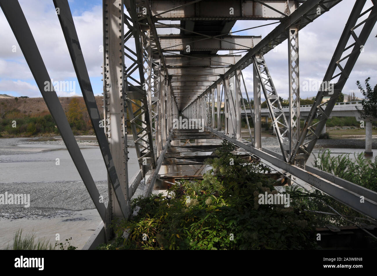 Um Neuseeland - Awatere Fluss - Alte Brücke Stockfoto