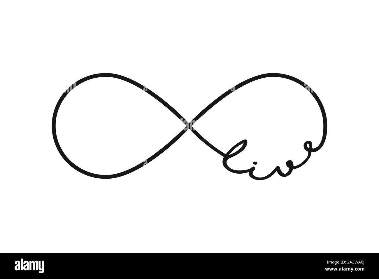 Live-infinity Symbol. Wiederholung und uneingeschränkte Zyklizität Zeichen Stock Vektor