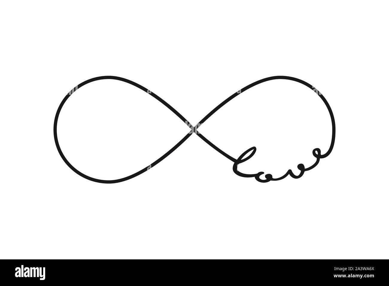 Liebe - infinity Symbol. Wiederholung und uneingeschränkte Zyklizität Zeichen Stock Vektor