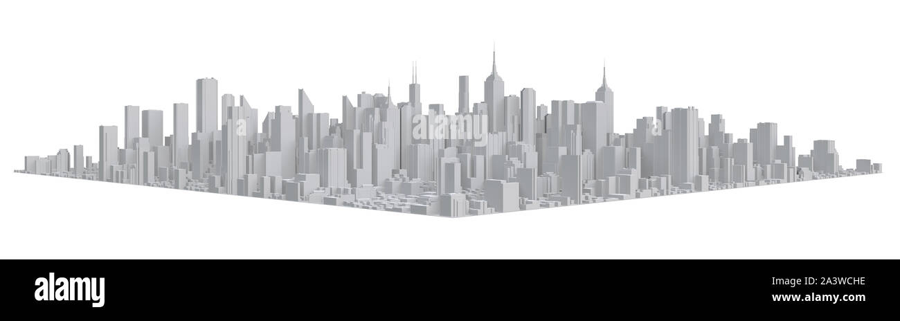 Techno Mega City, urban und futuristische Technologie Konzepte. 3D-Rendering. Stockfoto