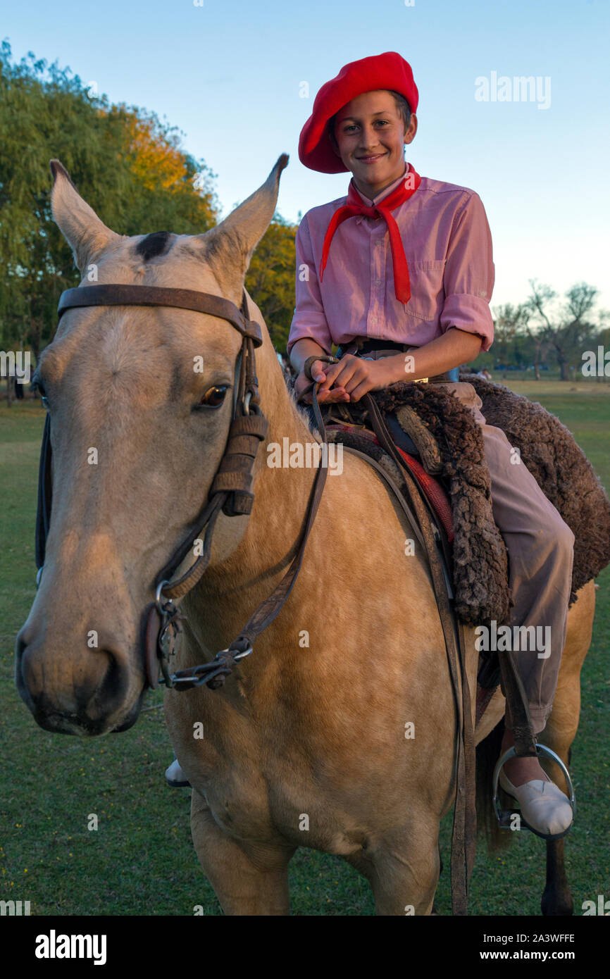 Gauchos in San Antonio de Areco. Buenos Aires, Argentinien. Stockfoto