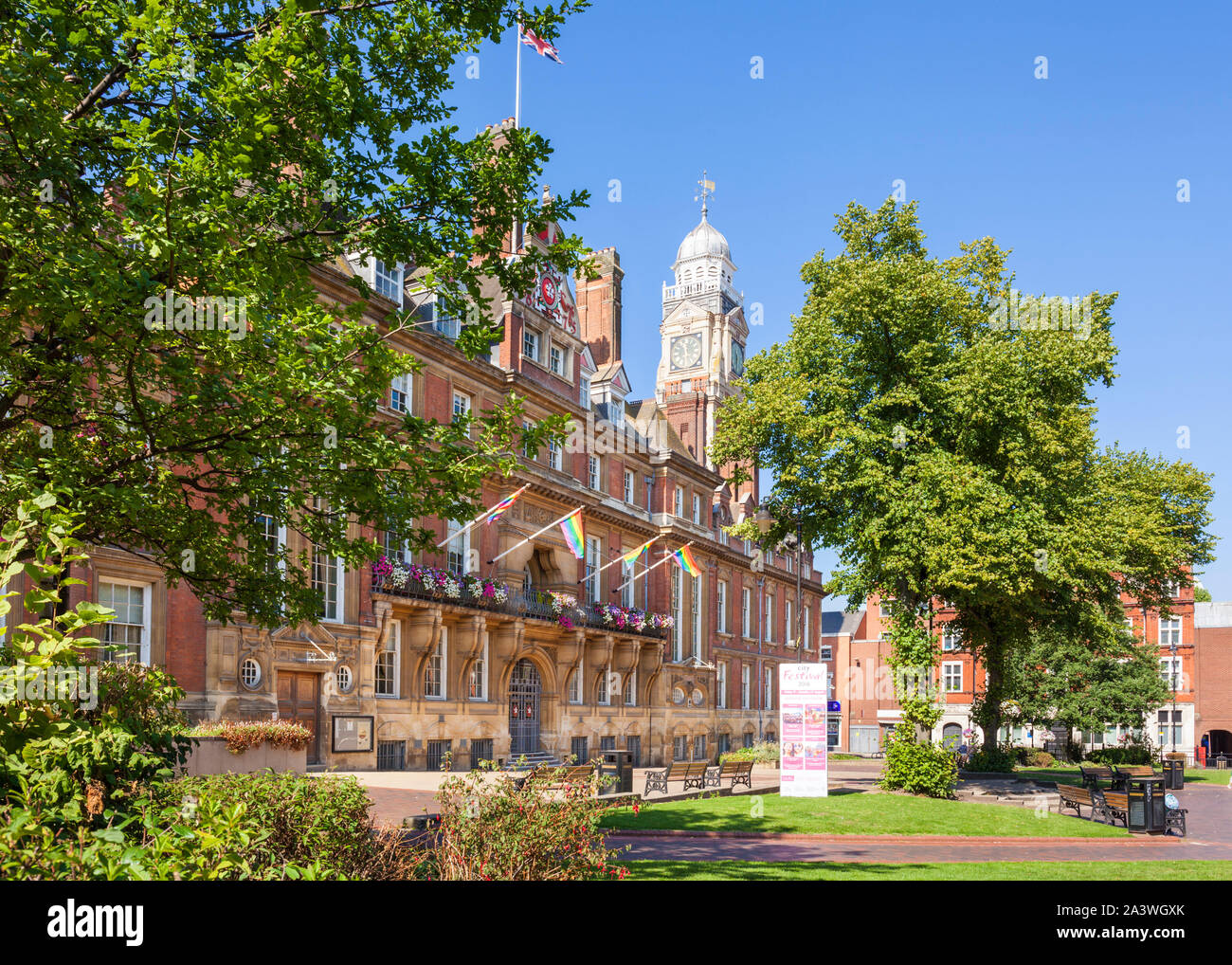 Leicester Rathaus Rathausplatz Stadt Leicester, Leicestershire, England East Midlands Großbritannien gb Europa Stockfoto