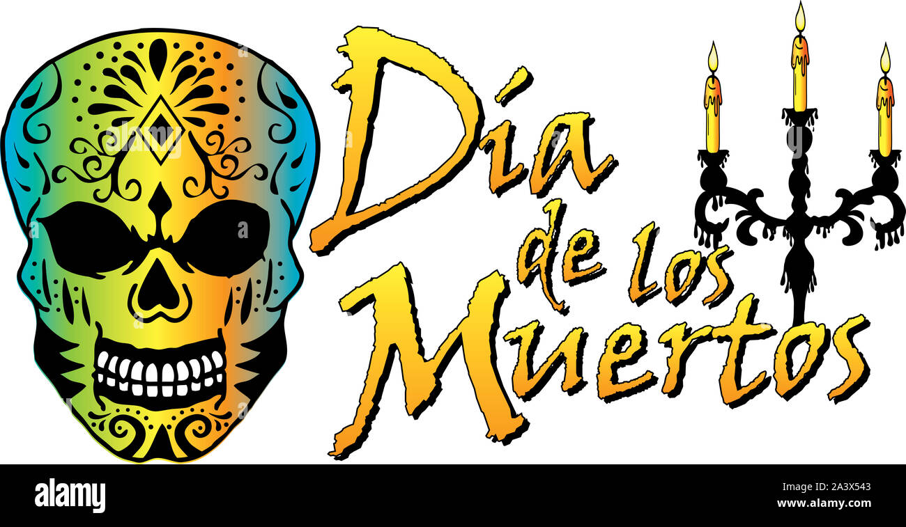 Tag der Toten Grafiken mit Sugar Skull Stockfoto
